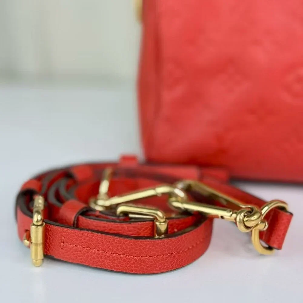 Louis Vuitton Orange Leather Empreinte Speedy 25 Crossbody Bag with Gold Hardwar